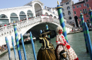 Rialto Bridge in Venice during Carnival